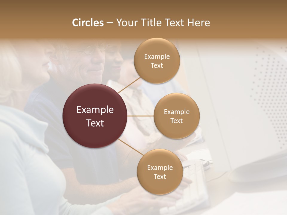 A Group Of People Looking At A Computer Screen PowerPoint Template