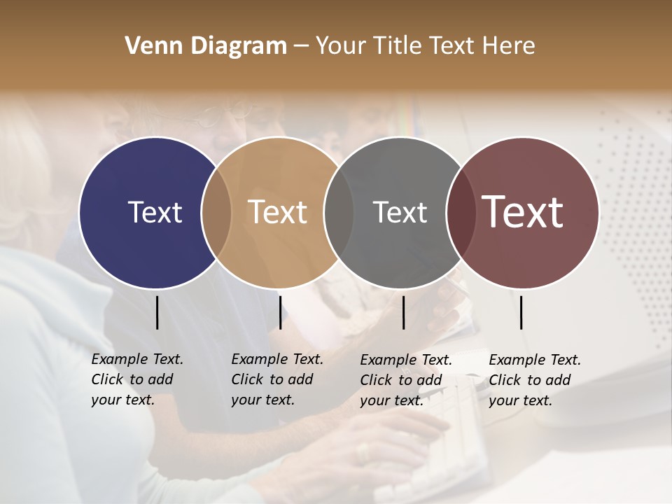 A Group Of People Looking At A Computer Screen PowerPoint Template