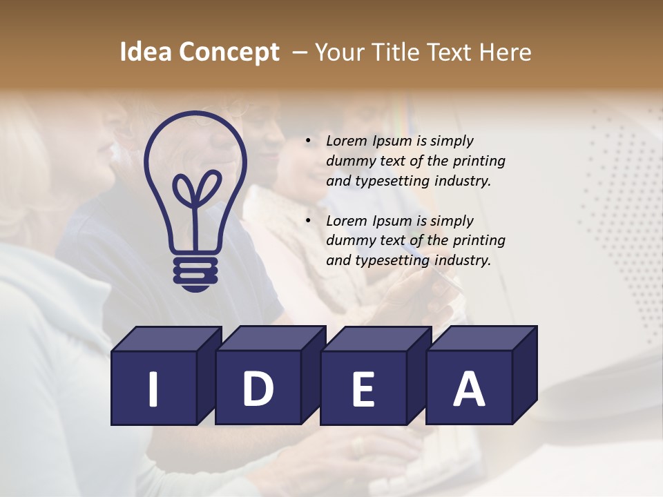 A Group Of People Looking At A Computer Screen PowerPoint Template
