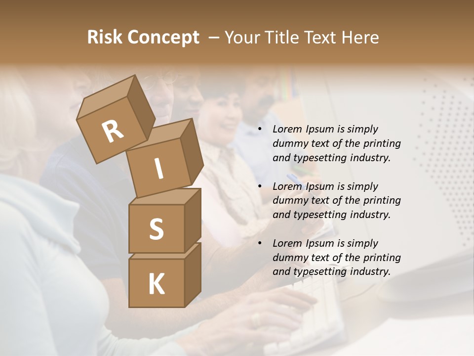 A Group Of People Looking At A Computer Screen PowerPoint Template