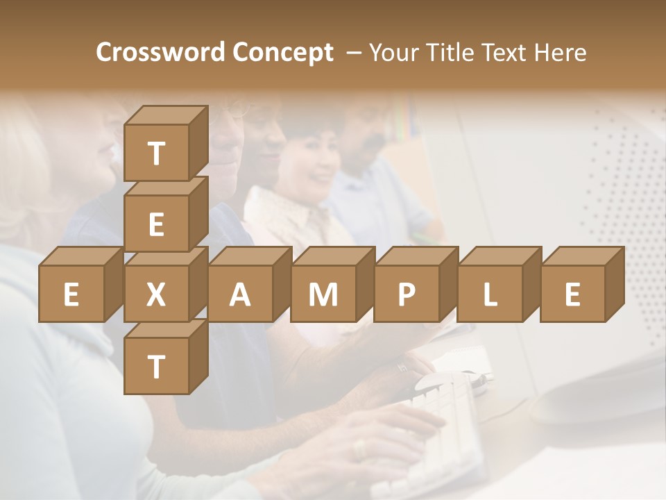 A Group Of People Looking At A Computer Screen PowerPoint Template