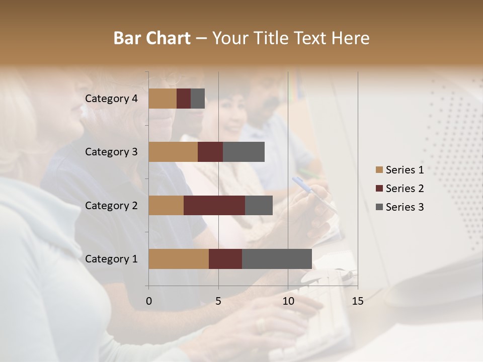 A Group Of People Looking At A Computer Screen PowerPoint Template