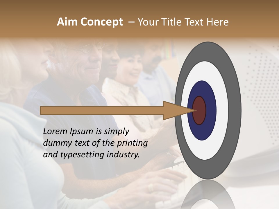 A Group Of People Looking At A Computer Screen PowerPoint Template