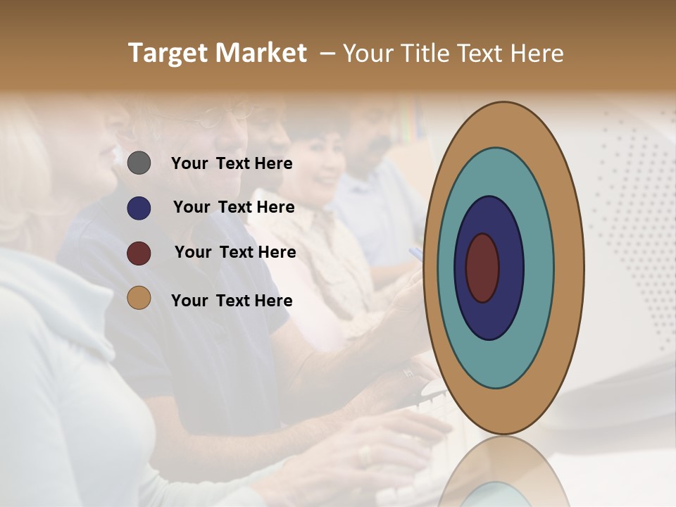 A Group Of People Looking At A Computer Screen PowerPoint Template