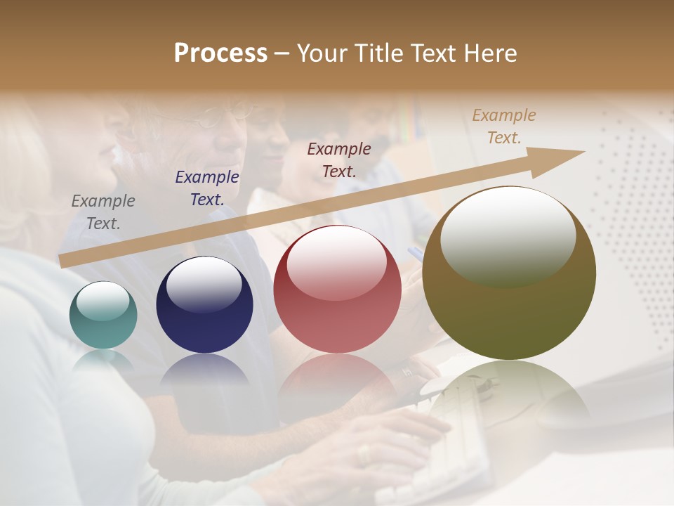 A Group Of People Looking At A Computer Screen PowerPoint Template
