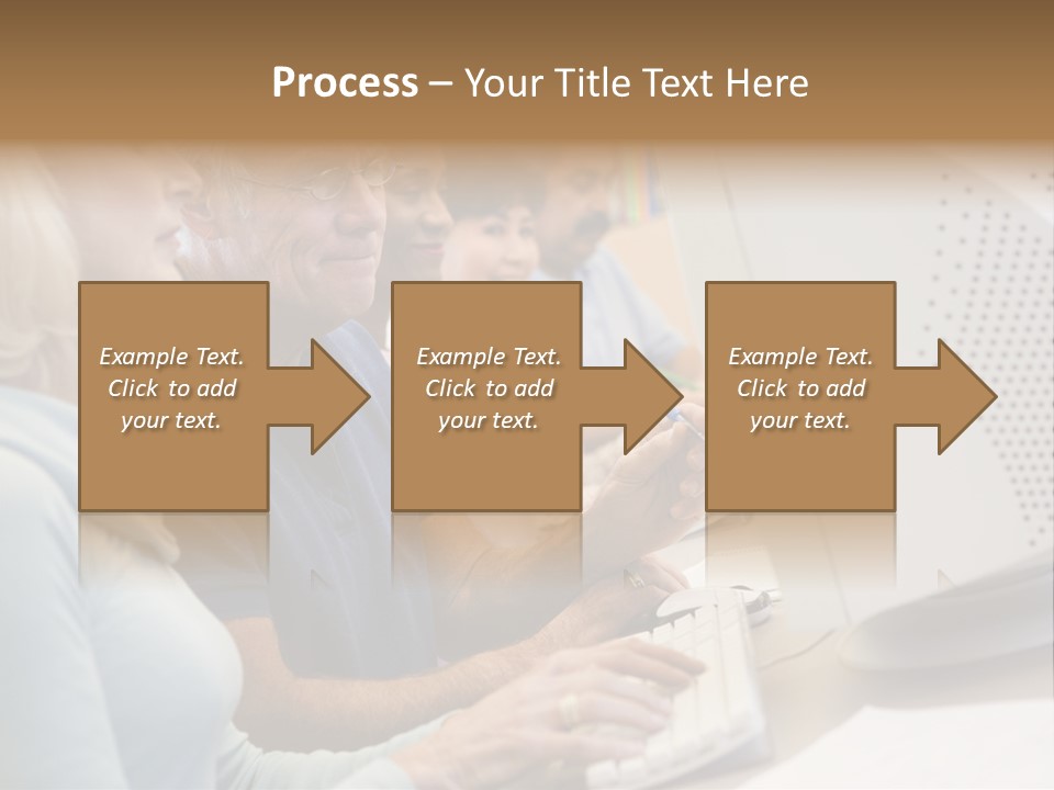 A Group Of People Looking At A Computer Screen PowerPoint Template