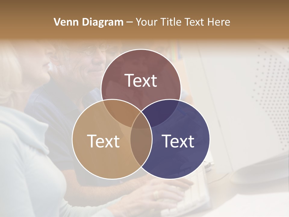 A Group Of People Looking At A Computer Screen PowerPoint Template
