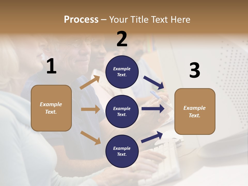 A Group Of People Looking At A Computer Screen PowerPoint Template