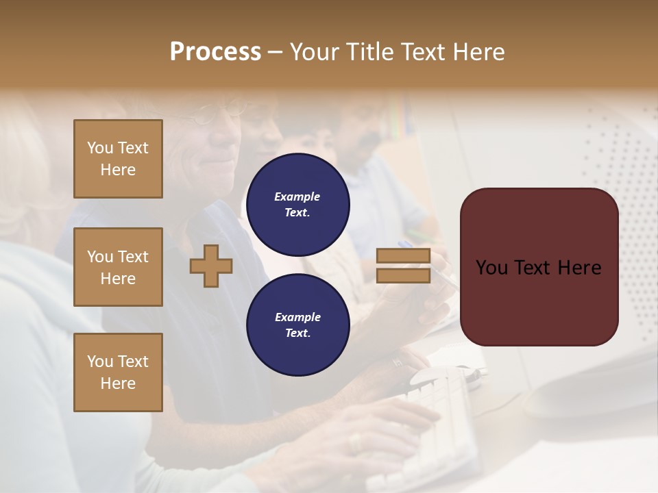 A Group Of People Looking At A Computer Screen PowerPoint Template