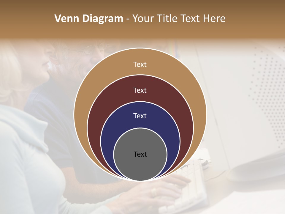 A Group Of People Looking At A Computer Screen PowerPoint Template