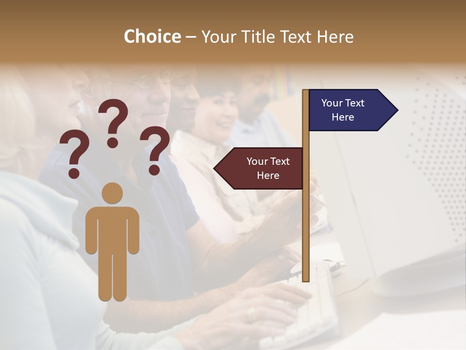 A Group Of People Looking At A Computer Screen PowerPoint Template