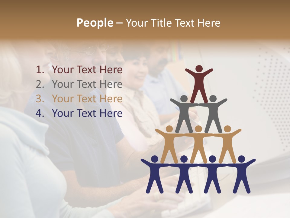 A Group Of People Looking At A Computer Screen PowerPoint Template