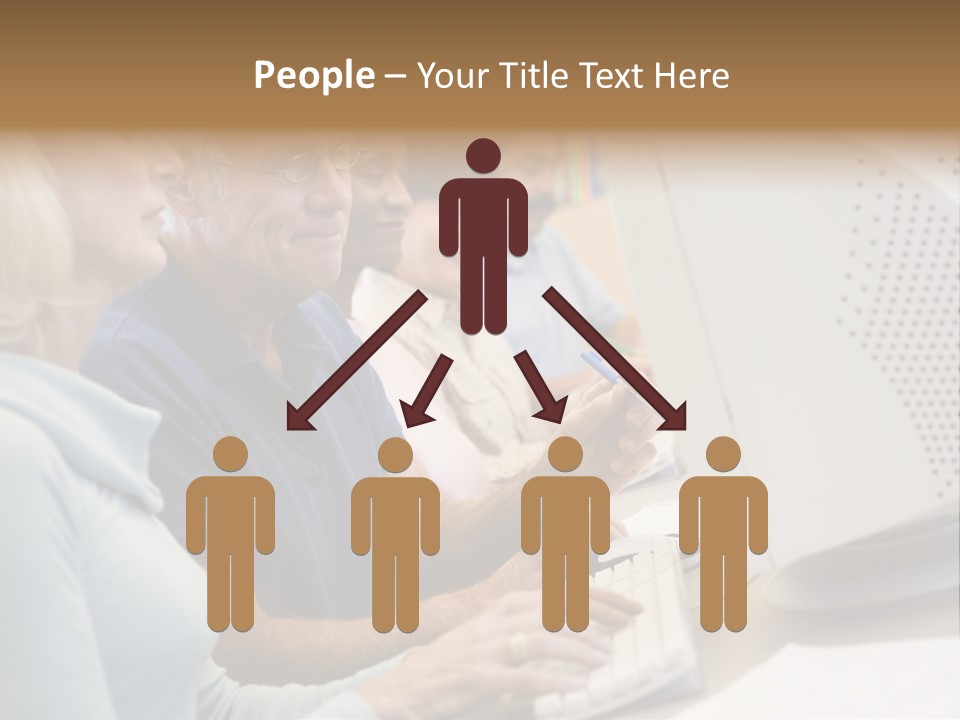 A Group Of People Looking At A Computer Screen PowerPoint Template