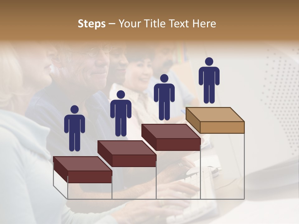 A Group Of People Looking At A Computer Screen PowerPoint Template