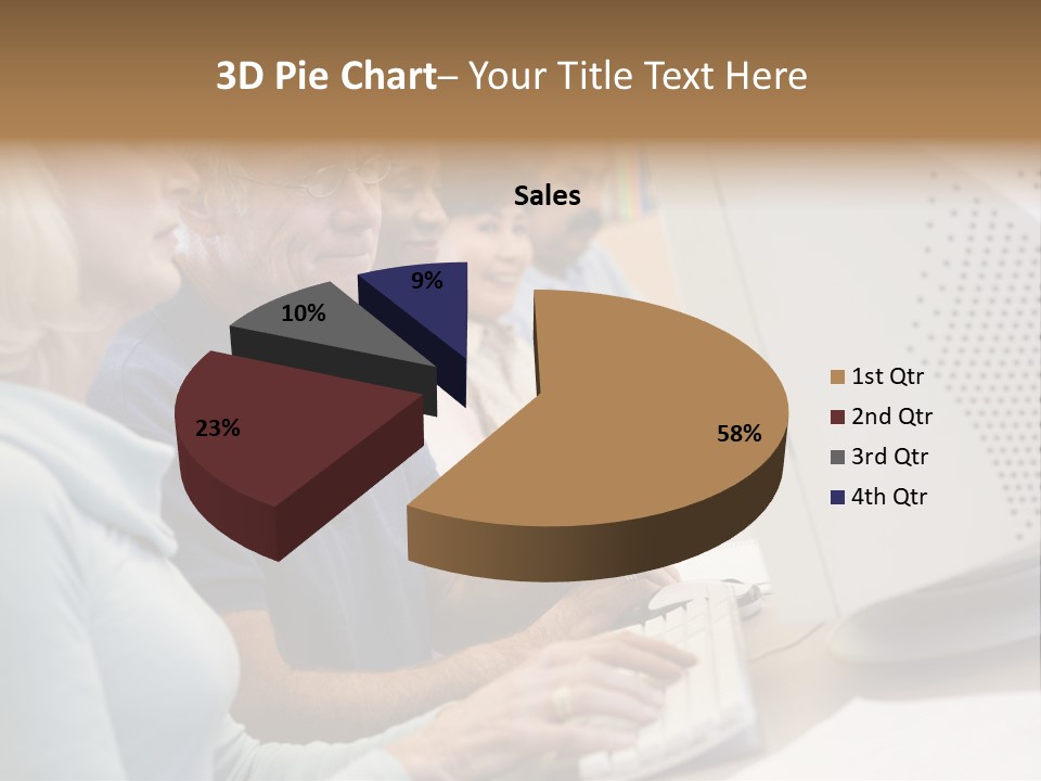 A Group Of People Looking At A Computer Screen PowerPoint Template