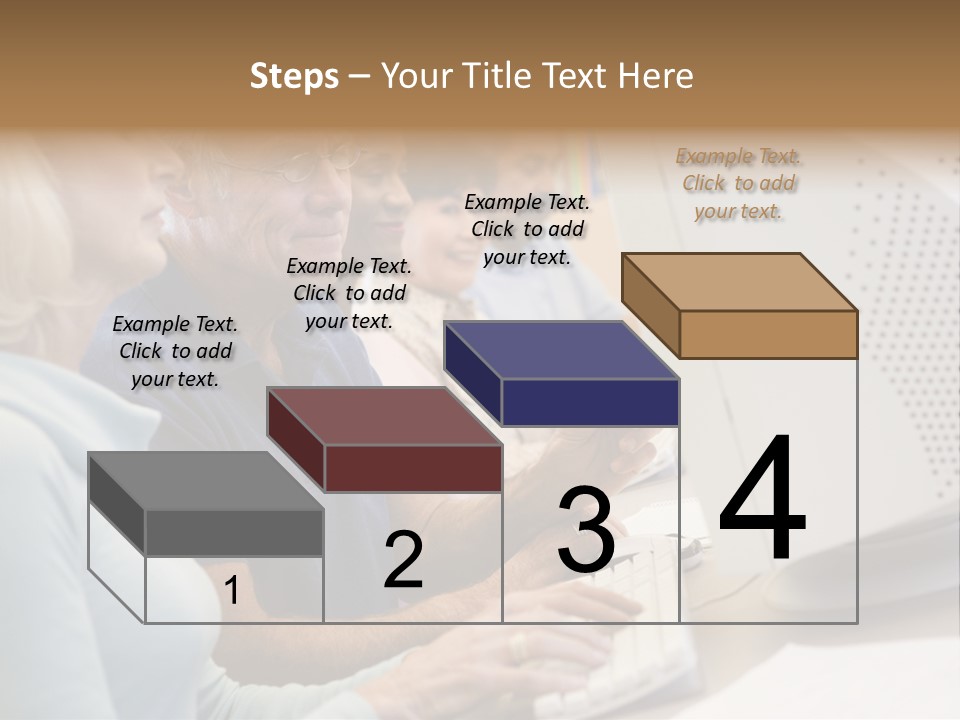 A Group Of People Looking At A Computer Screen PowerPoint Template