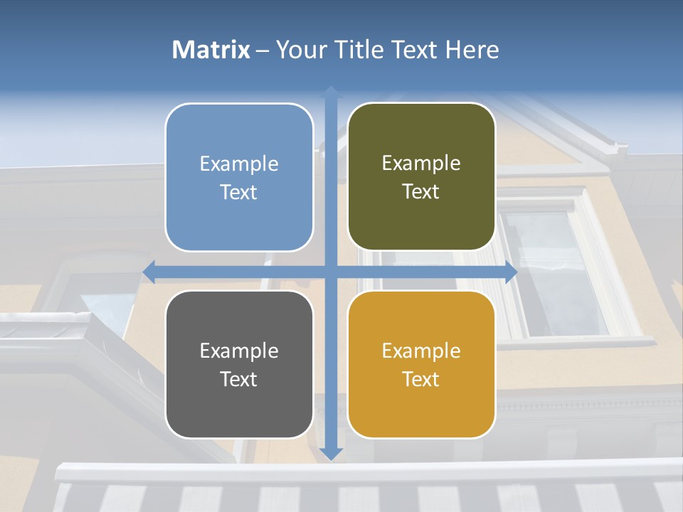 A Detail Of A Yellow Building Against A Bright Blue Sky. PowerPoint Template