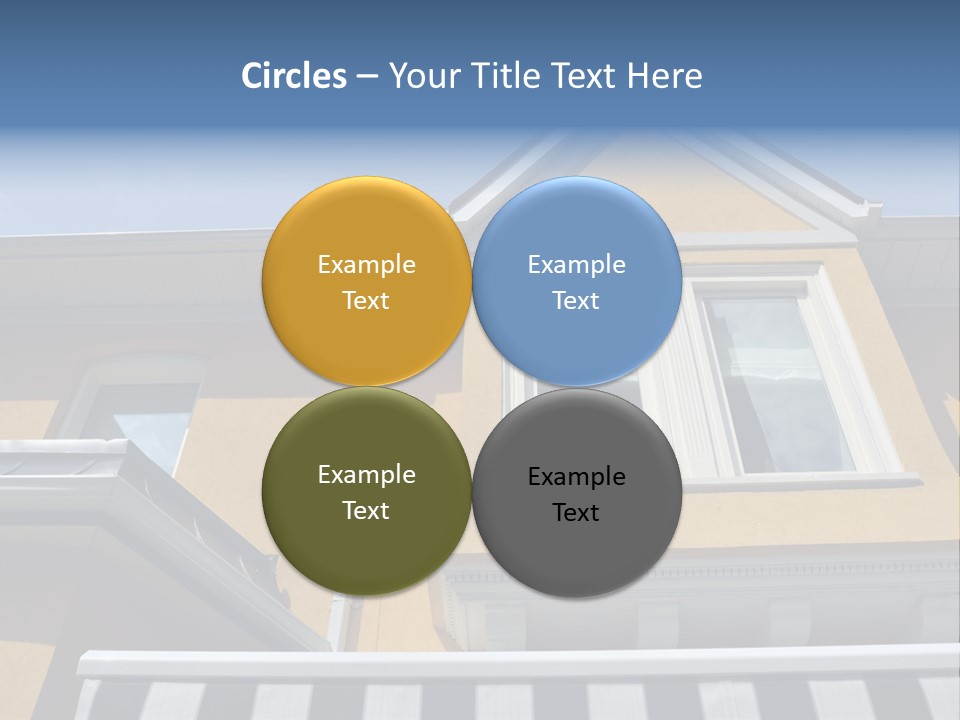 A Detail Of A Yellow Building Against A Bright Blue Sky. PowerPoint Template