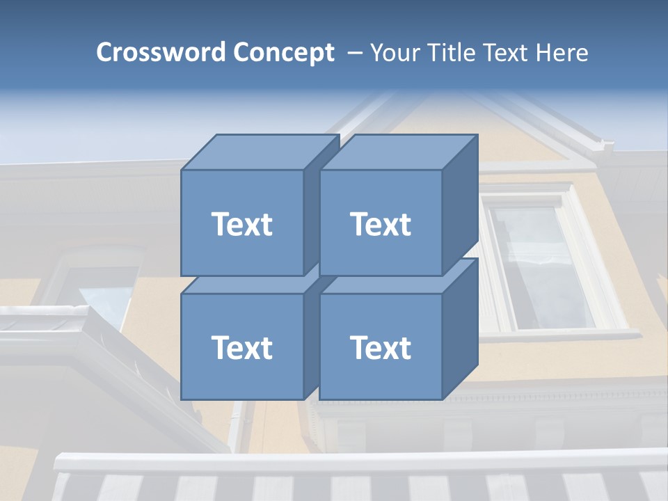 A Detail Of A Yellow Building Against A Bright Blue Sky. PowerPoint Template