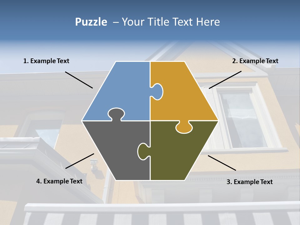 A Detail Of A Yellow Building Against A Bright Blue Sky. PowerPoint Template