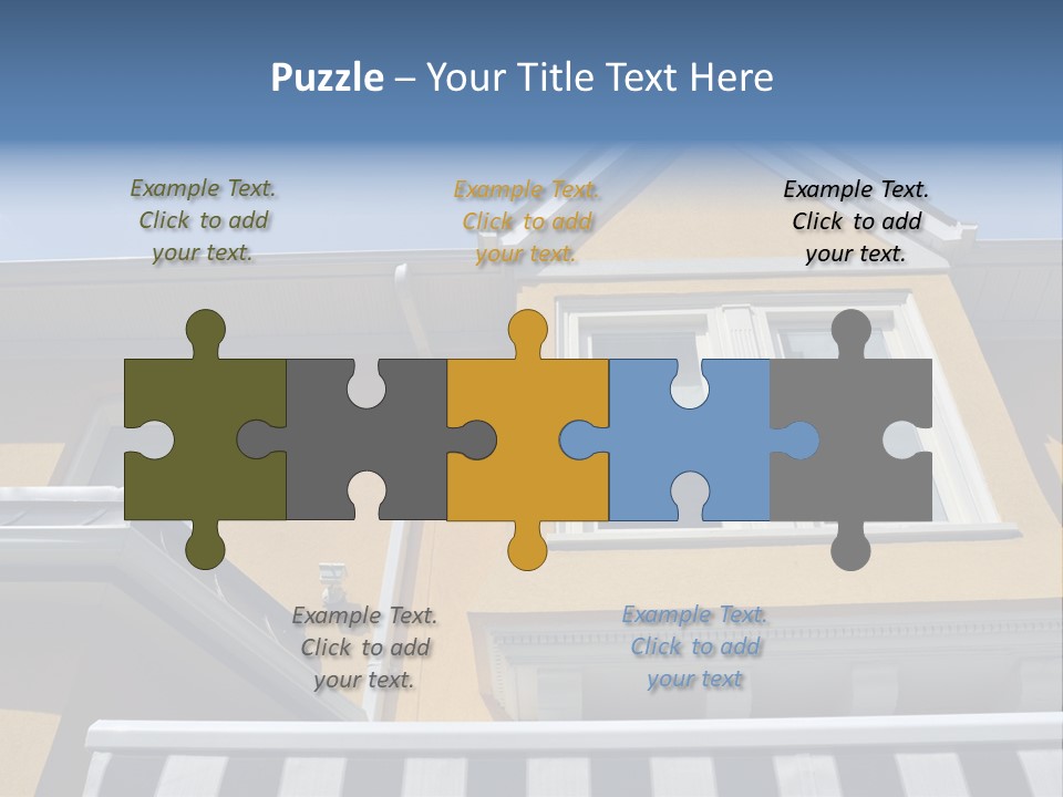 A Detail Of A Yellow Building Against A Bright Blue Sky. PowerPoint Template