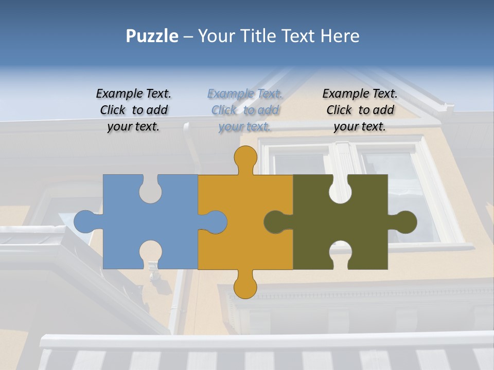 A Detail Of A Yellow Building Against A Bright Blue Sky. PowerPoint Template