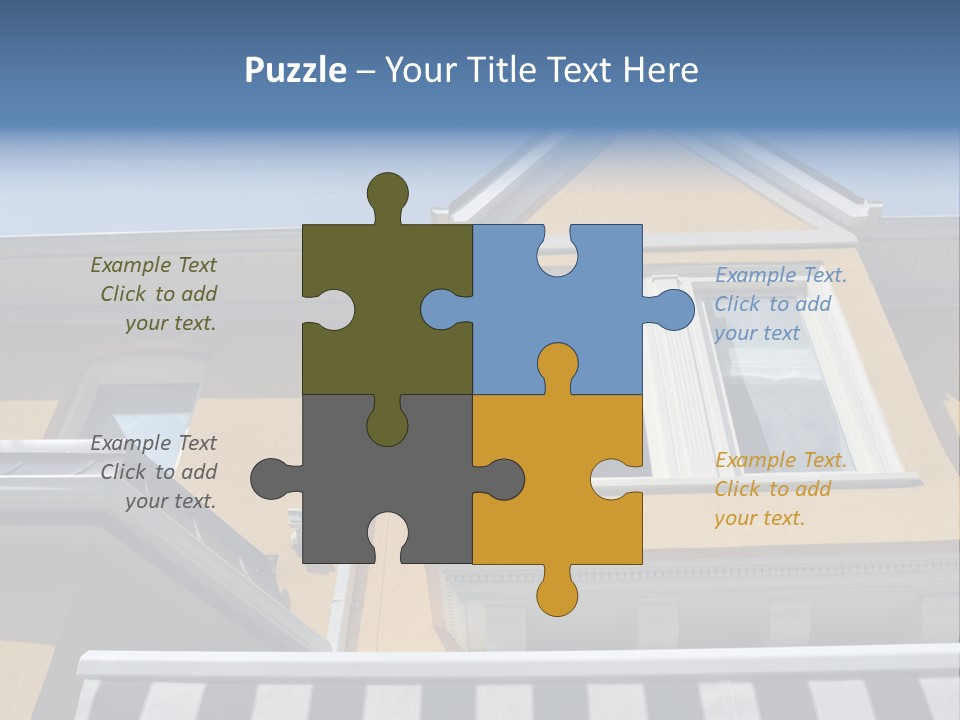 A Detail Of A Yellow Building Against A Bright Blue Sky. PowerPoint Template