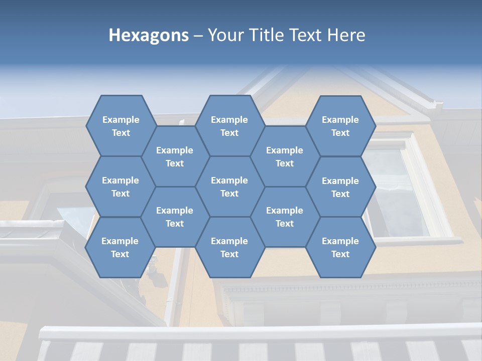 A Detail Of A Yellow Building Against A Bright Blue Sky. PowerPoint Template