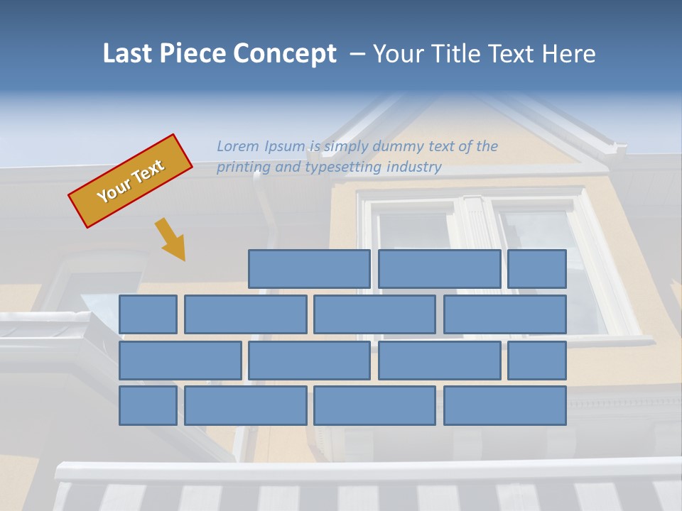 A Detail Of A Yellow Building Against A Bright Blue Sky. PowerPoint Template