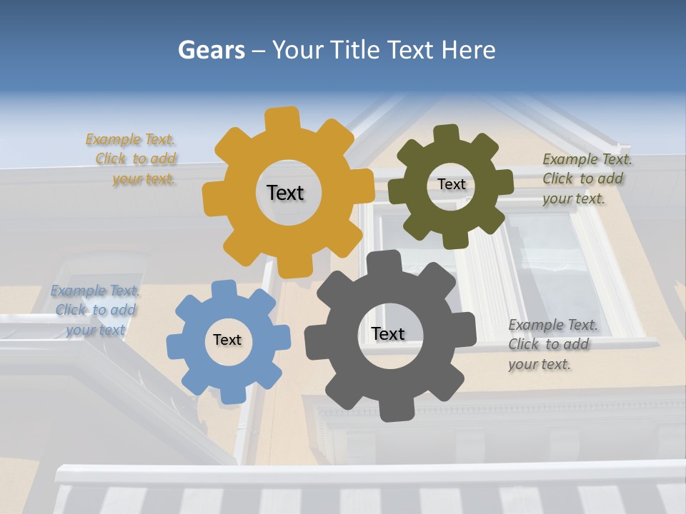 A Detail Of A Yellow Building Against A Bright Blue Sky. PowerPoint Template