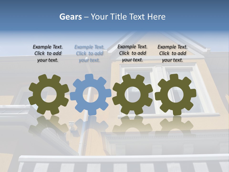 A Detail Of A Yellow Building Against A Bright Blue Sky. PowerPoint Template