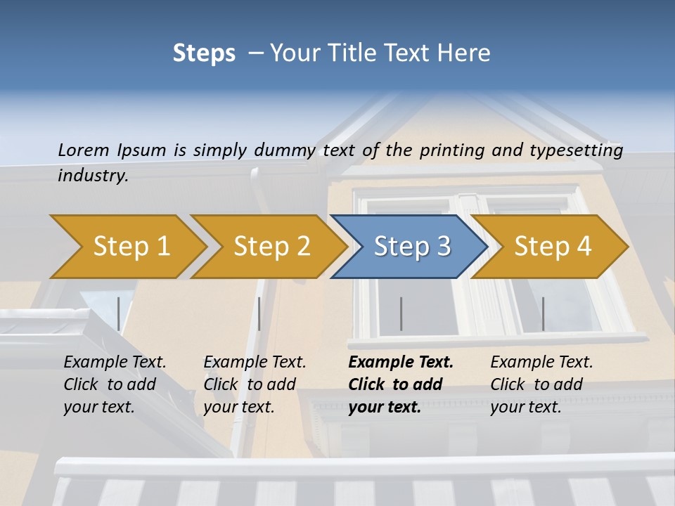 A Detail Of A Yellow Building Against A Bright Blue Sky. PowerPoint Template