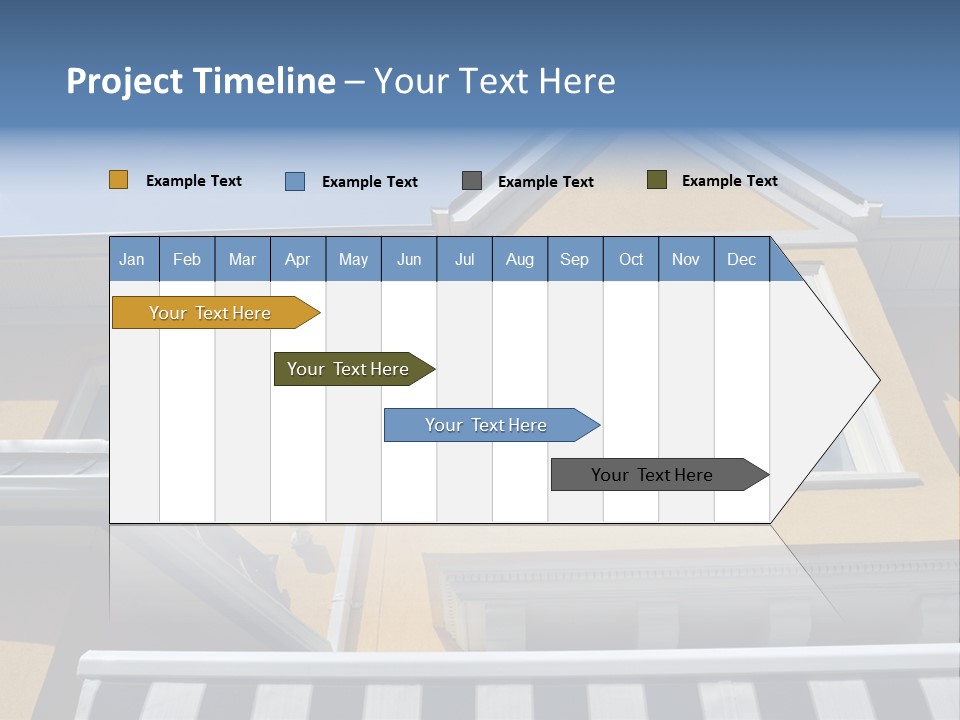A Detail Of A Yellow Building Against A Bright Blue Sky. PowerPoint Template