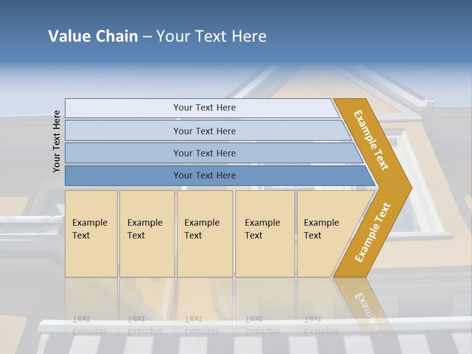 A Detail Of A Yellow Building Against A Bright Blue Sky. PowerPoint Template