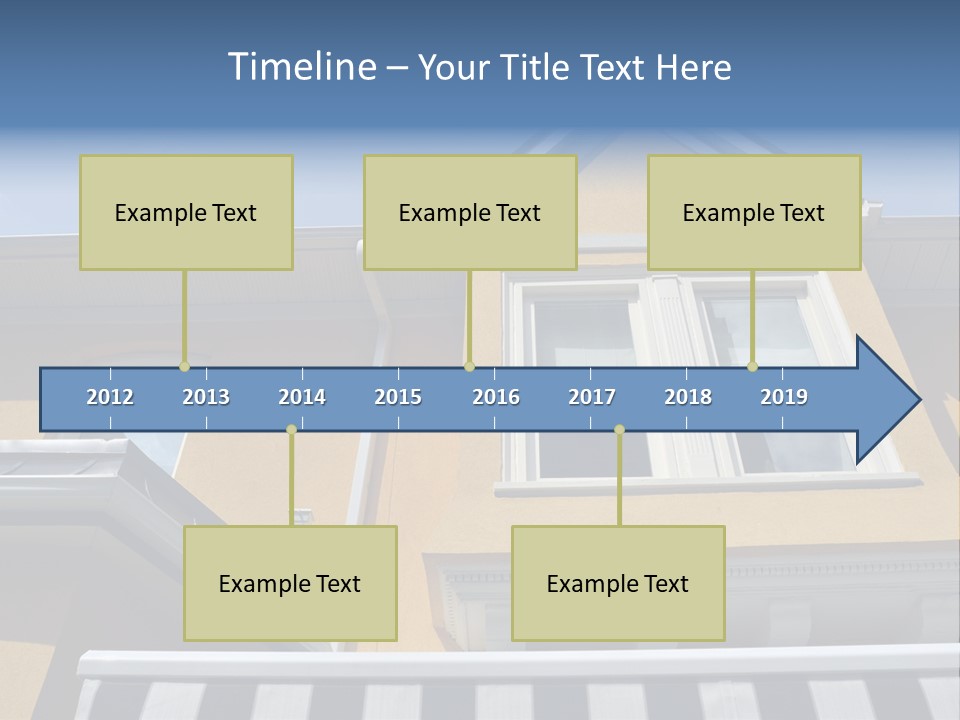 A Detail Of A Yellow Building Against A Bright Blue Sky. PowerPoint Template