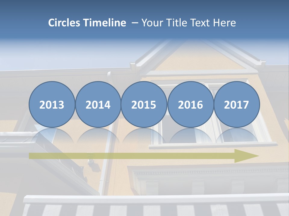 A Detail Of A Yellow Building Against A Bright Blue Sky. PowerPoint Template