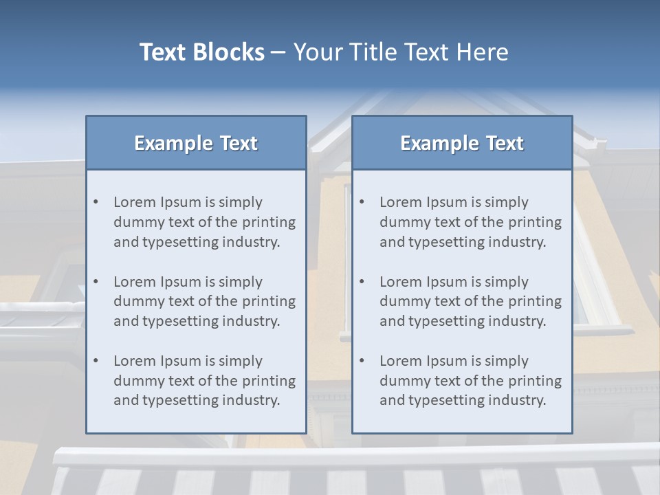 A Detail Of A Yellow Building Against A Bright Blue Sky. PowerPoint Template