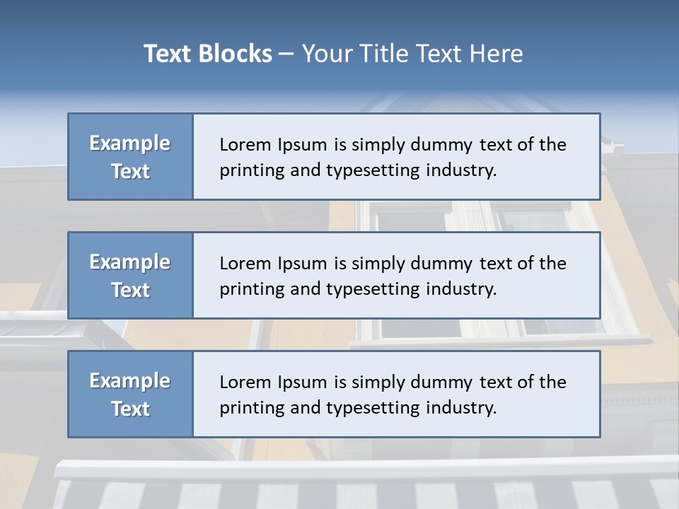 A Detail Of A Yellow Building Against A Bright Blue Sky. PowerPoint Template