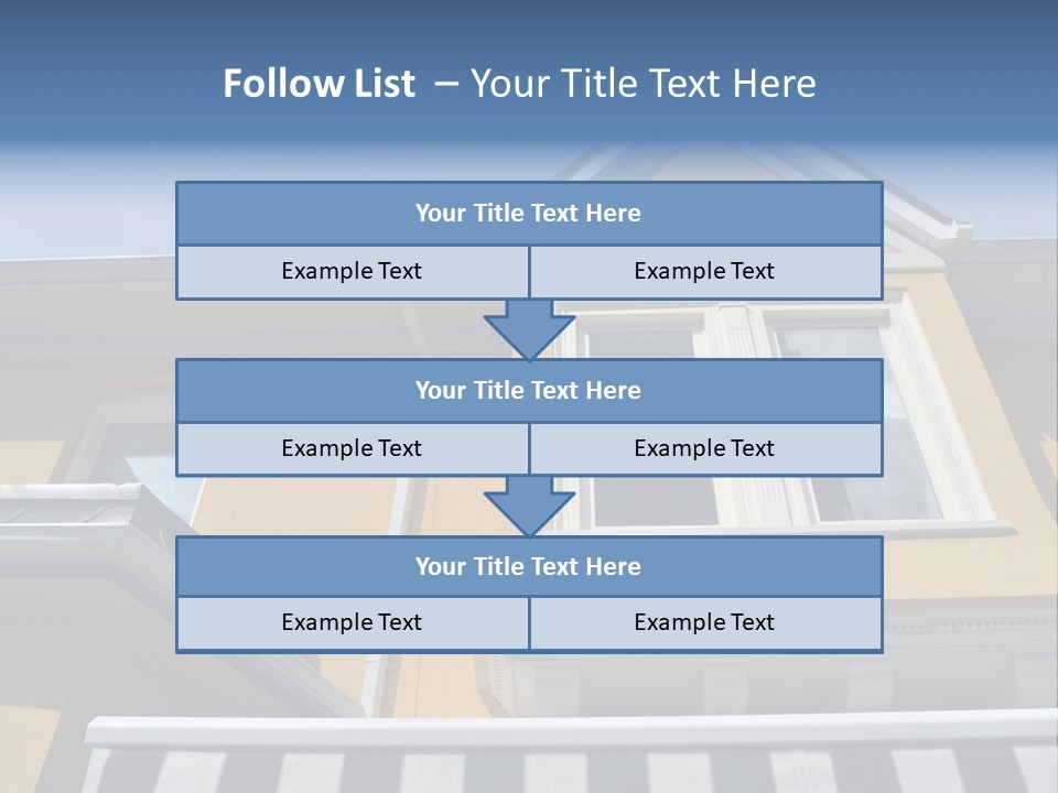 A Detail Of A Yellow Building Against A Bright Blue Sky. PowerPoint Template