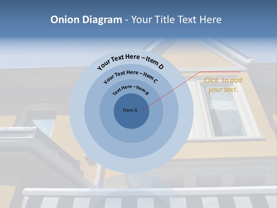 A Detail Of A Yellow Building Against A Bright Blue Sky. PowerPoint Template