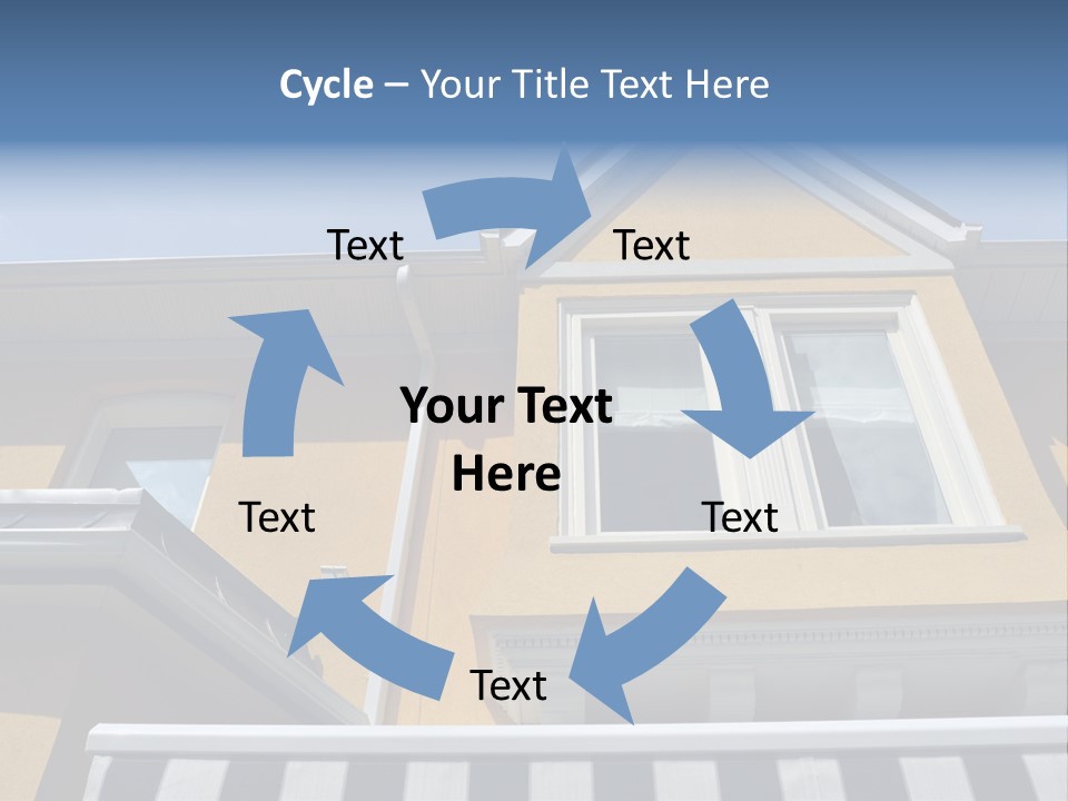A Detail Of A Yellow Building Against A Bright Blue Sky. PowerPoint Template