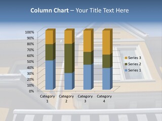 A Detail Of A Yellow Building Against A Bright Blue Sky. PowerPoint Template