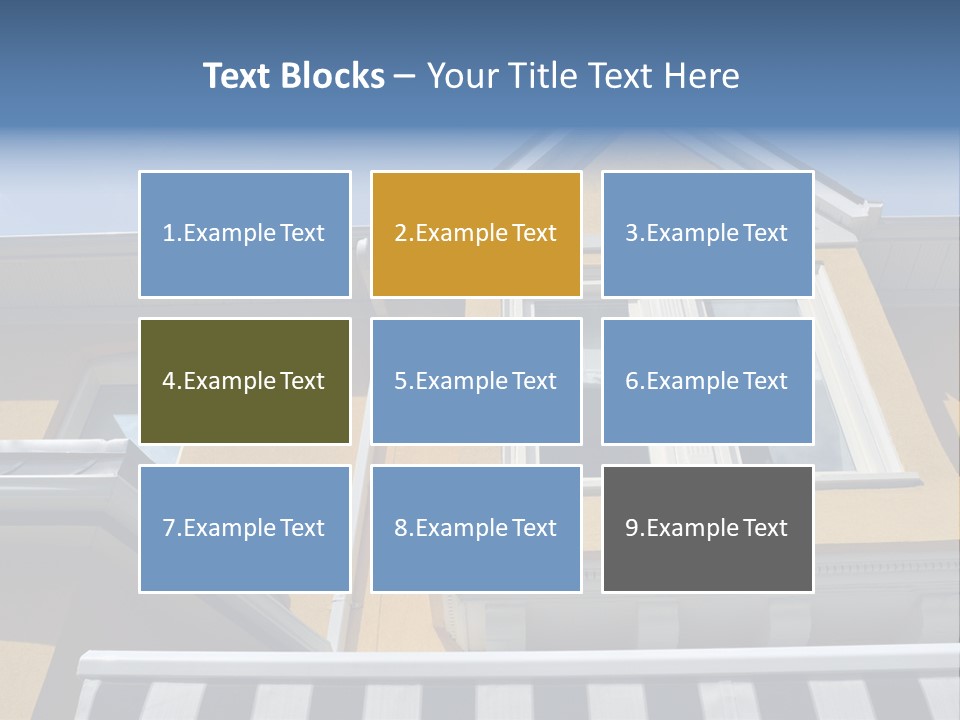 A Detail Of A Yellow Building Against A Bright Blue Sky. PowerPoint Template