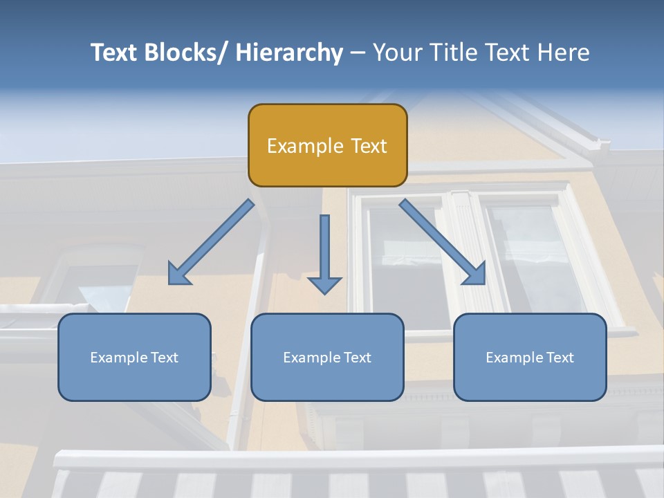A Detail Of A Yellow Building Against A Bright Blue Sky. PowerPoint Template