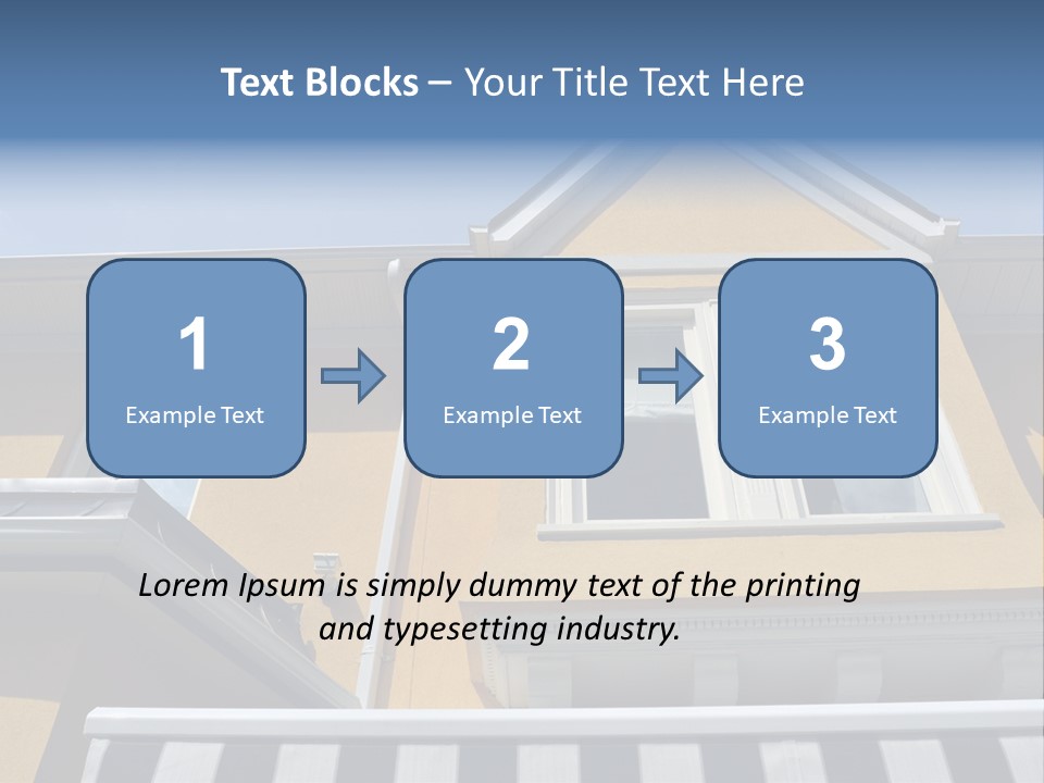 A Detail Of A Yellow Building Against A Bright Blue Sky. PowerPoint Template