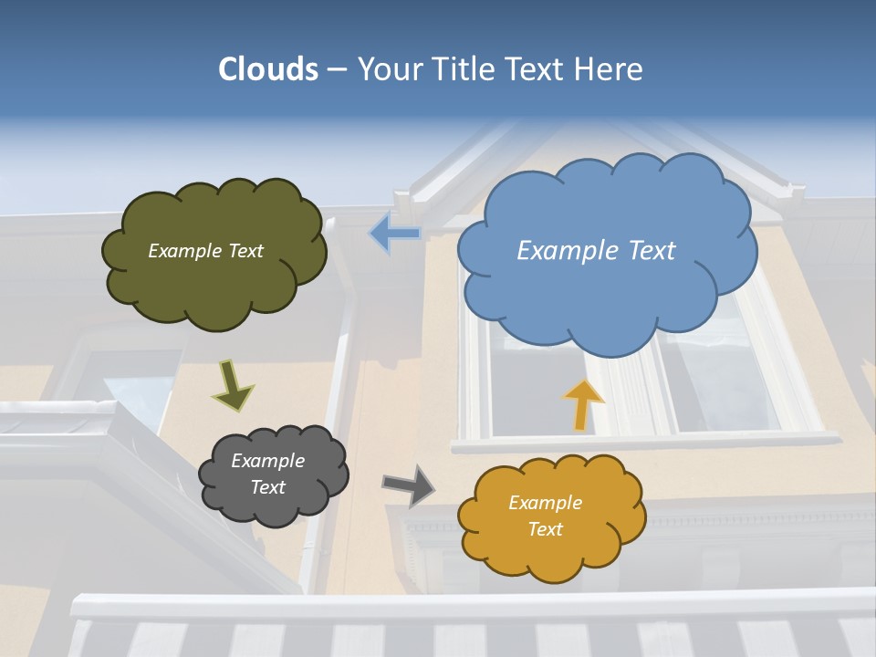 A Detail Of A Yellow Building Against A Bright Blue Sky. PowerPoint Template