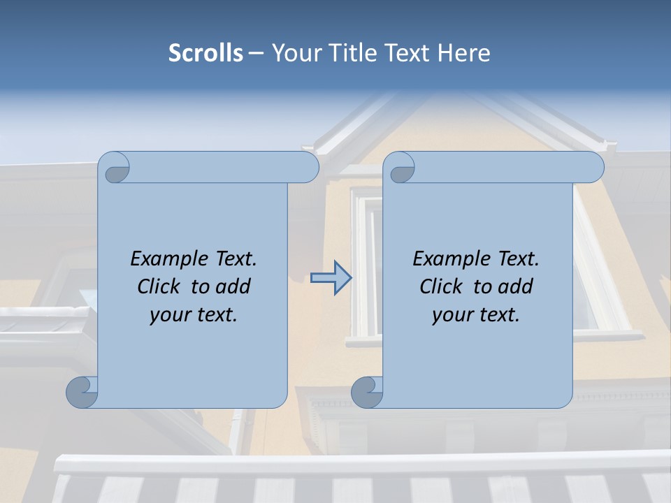 A Detail Of A Yellow Building Against A Bright Blue Sky. PowerPoint Template