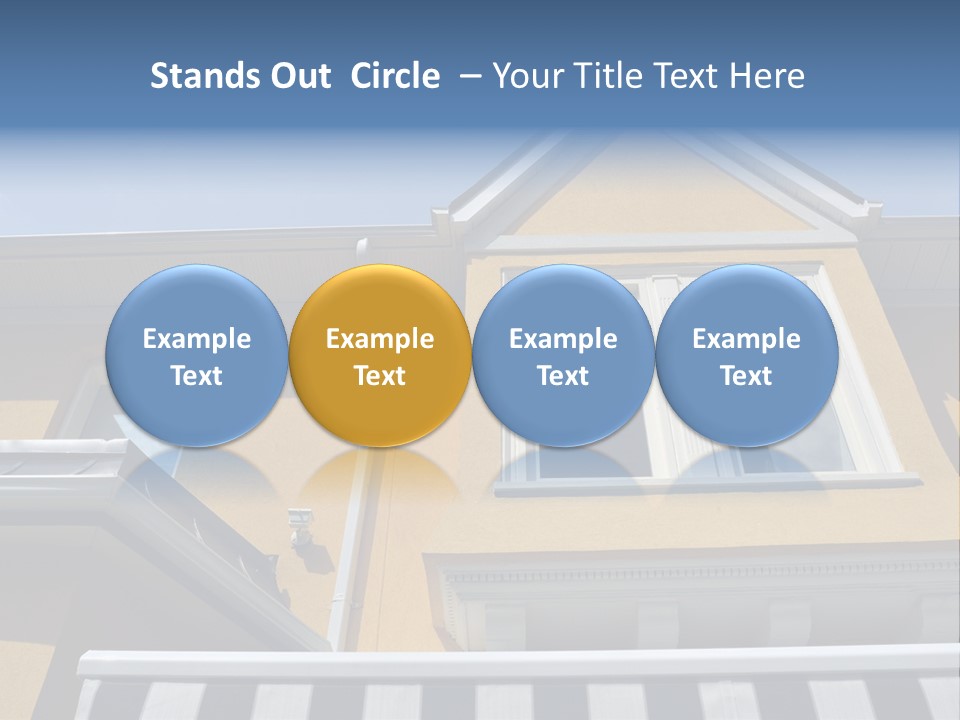 A Detail Of A Yellow Building Against A Bright Blue Sky. PowerPoint Template