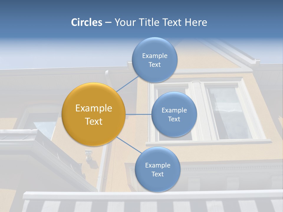 A Detail Of A Yellow Building Against A Bright Blue Sky. PowerPoint Template