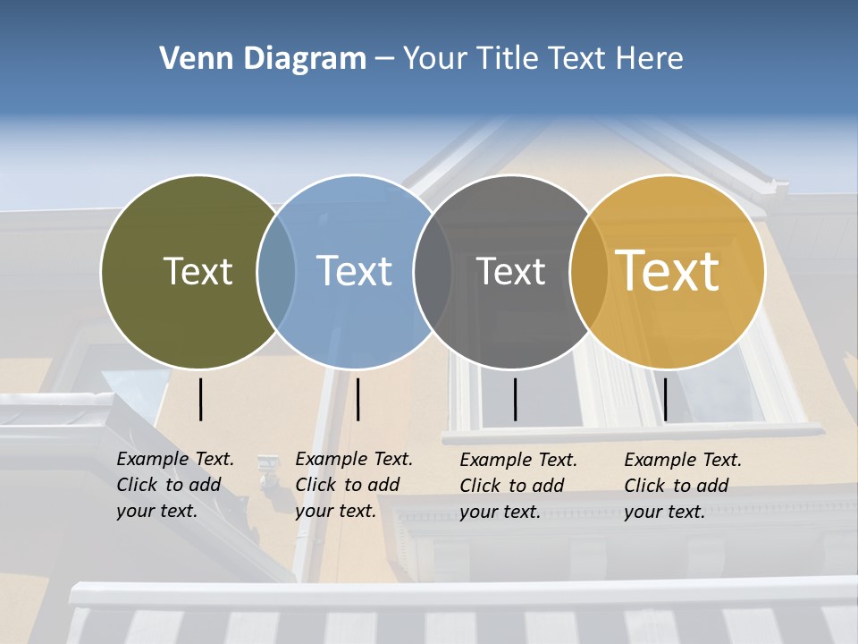 A Detail Of A Yellow Building Against A Bright Blue Sky. PowerPoint Template